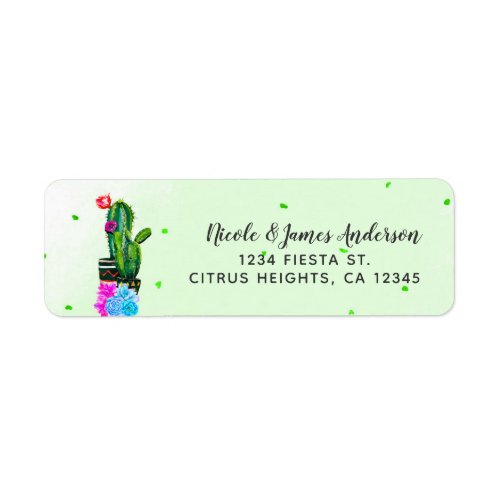 Bright Stripes Fiesta Succulents Cinco de Mayo Label