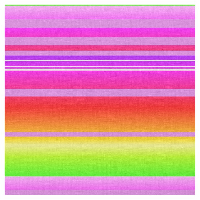 Bright stripes purple green red fabric (Close Up)