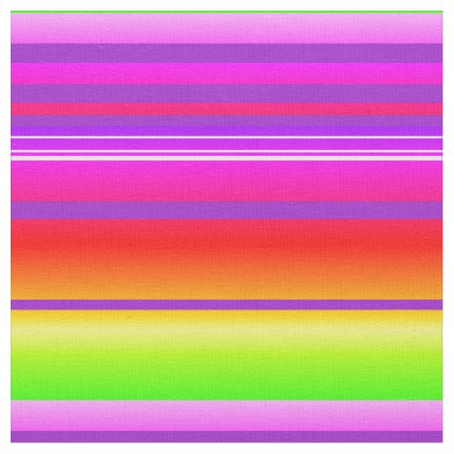 Bright stripes purple green red multicolor fabric