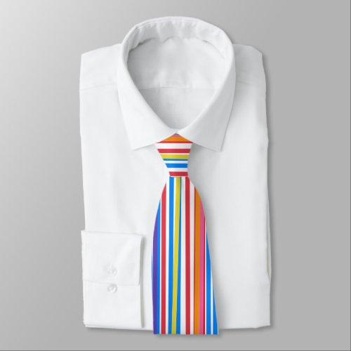 Bright Stripes Red Blue Green Orange Neck Tie