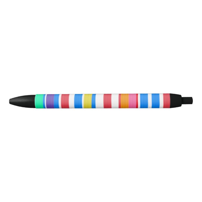 Bright Stripes Red Blue Pink Green  Pen (Front)