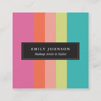 Bright Stripes Square Business Card