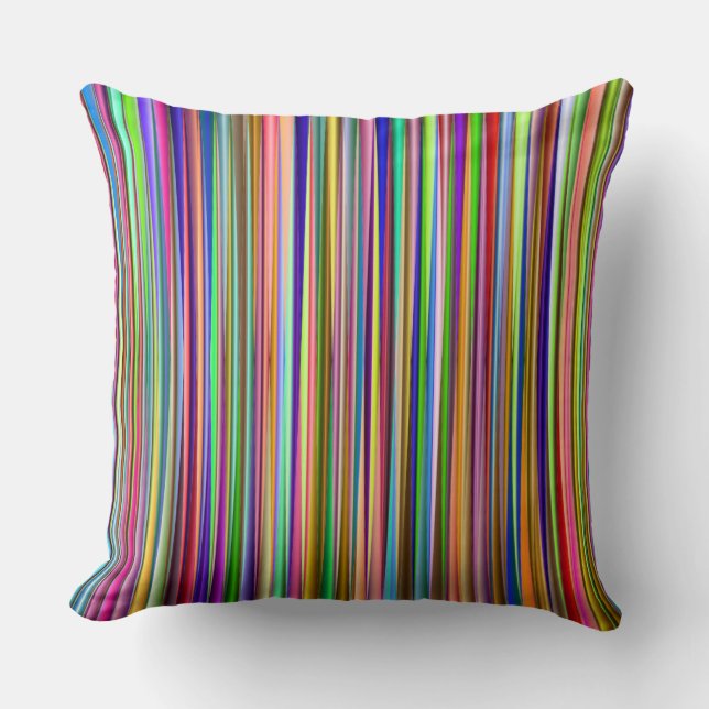 Bright Stripes Throw Pillow (Front)