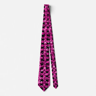 Bright Stylish Purple Glitter Pattern Neck Tie