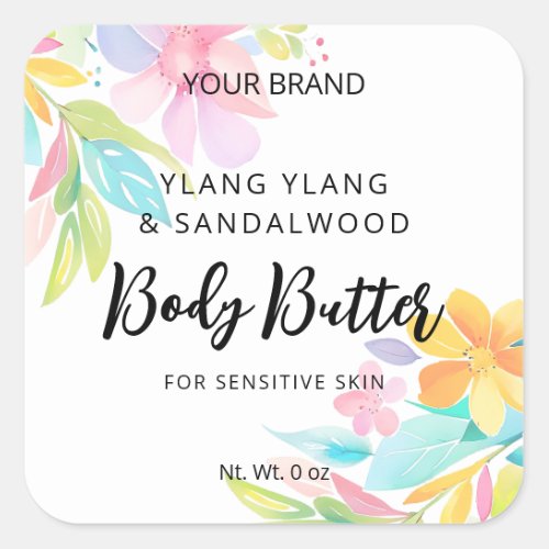 Bright Stylish White Body Butter Jar Labels