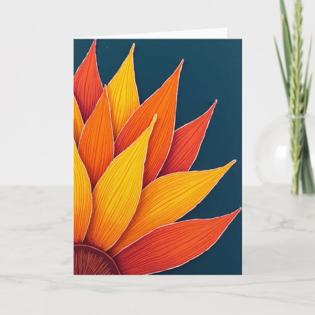 Bright Stylized Petal Card (Front)