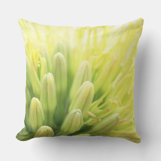 Bright Summer Agave Flower Throw Pillow (Front)
