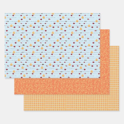 Bright Summer Bee Mixed Wrapping Paper Set  