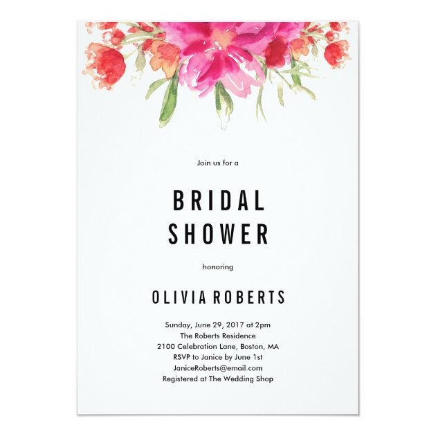 Bright Summer Bridal Shower Invitation