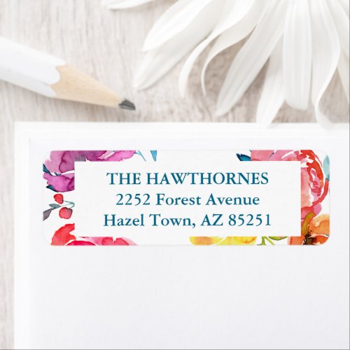 Bright Summer colorful custom Wedding Adress Label