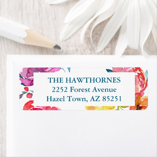 Bright Summer colorful custom Wedding Adress Label (Insitu)