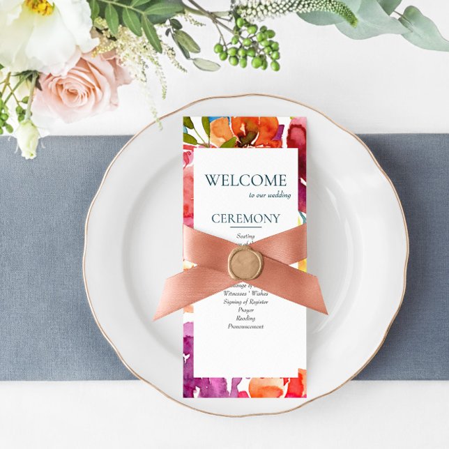 Bright Summer colorful custom Wedding Program (Creator Uploaded)