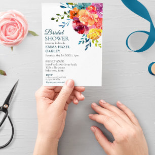 Bright Summer colorful modern Bridal Shower Invita Invitation