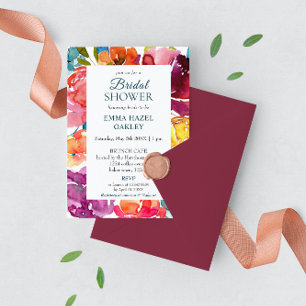 Bright Summer colorful modern Bridal Shower Invitation