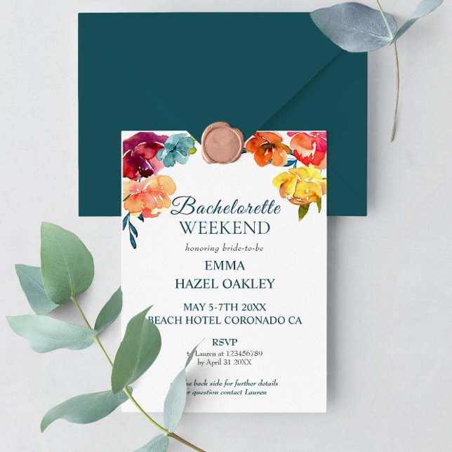 Bright Summer colorful modern Bridal Weekend Invitation (Creator Uploaded)