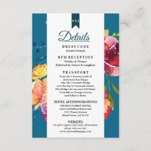 Bright Summer colorful Wedding Details Enclosure