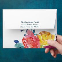 Bright Summer colorful Wedding Envelope
