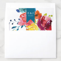Bright Summer colorful Wedding Envelope Liner