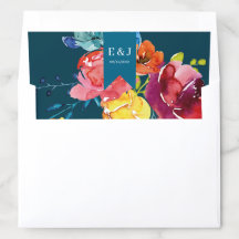 Bright Summer colorful Wedding Envelope Liner