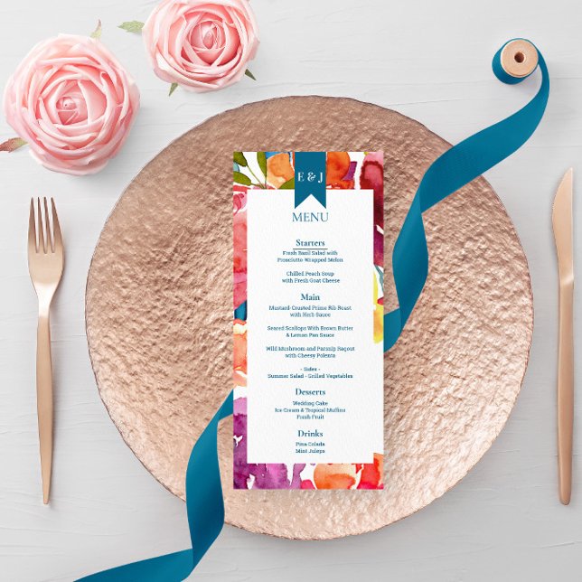 Bright Summer colorful Wedding Flat Menu (Creator Uploaded)