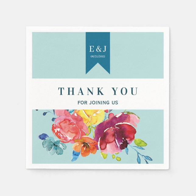 Bright Summer colorful Wedding Paper Napkin (Front)