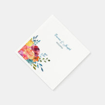 Bright Summer colorful Wedding Paper Napkin