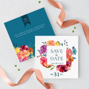 Bright Summer colorful Wedding "Save the Date" Invitation