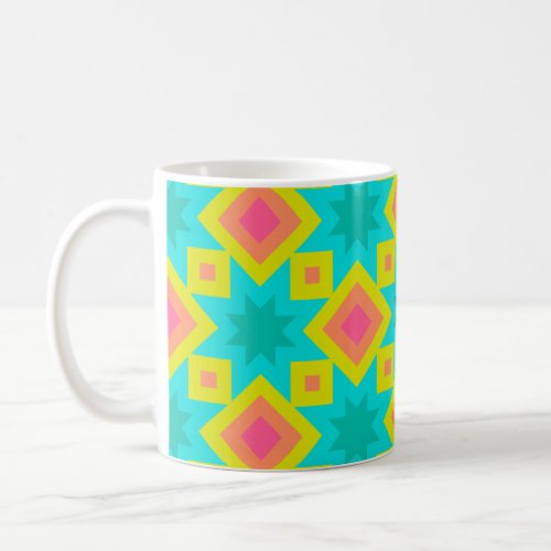 Bright Summer Colors Geometric Pattern  Coffee Mug