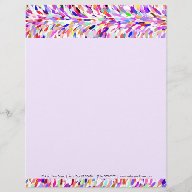 Bright Summer Colors Paint Splatter Pattern Letterhead (Front)
