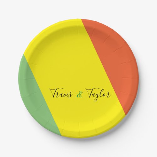 Bright Summer Colors Wedding Paper Plates