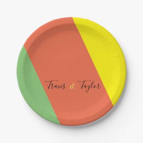 Bright Summer Colors Wedding Paper Plates