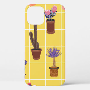 Bright summer cute Cactus in many kind of pots on  iPhone 12 Case