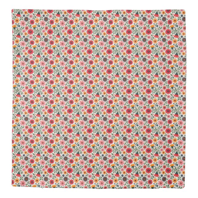 Bright Summer Flowers Duvet Cover (Back)