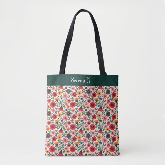 Bright Summer Flowers Tote Bag (Front)