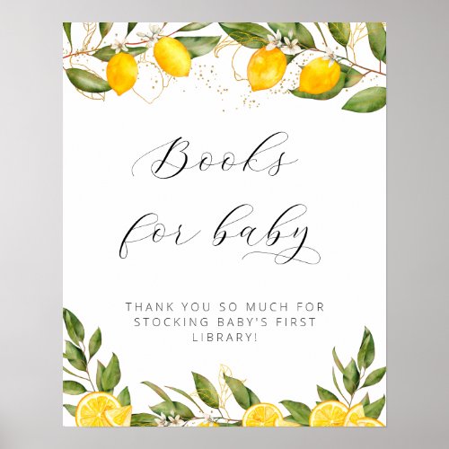 Bright Summer Lemon Baby Shower Books For Baby Poster