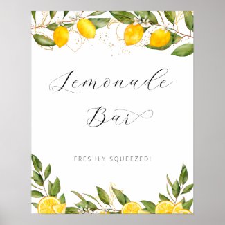 Bright Summer Lemon Baby Shower Lemonade Bar