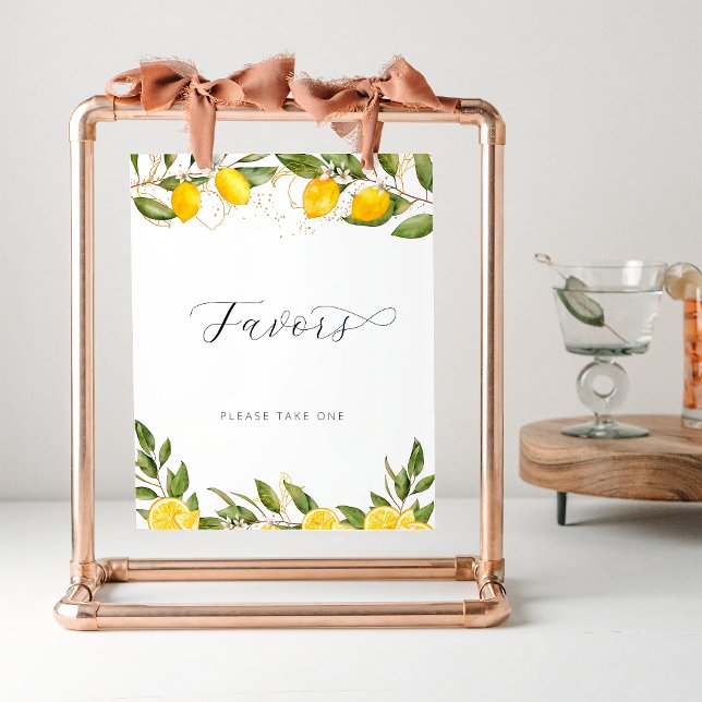 Bright Summer Lemon Citrus Baby Shower Favors Poster (Creator Uploaded)