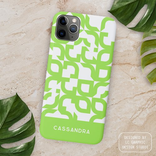 Bright Summer  Lime Green Midcentury Art Pattern iPhone 15 Pro Max Case