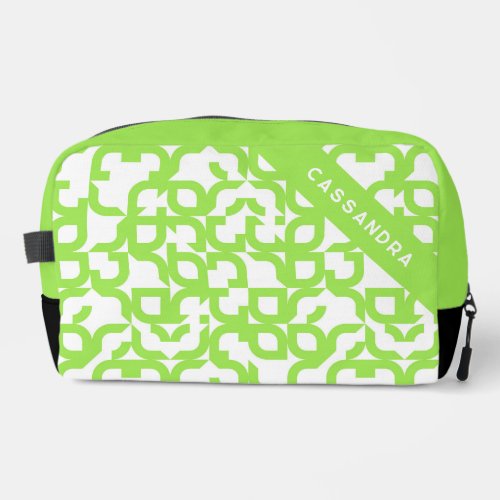 Bright Summer  Lime Green Midcentury Art Pattern Dopp Kit