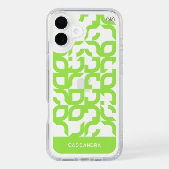 Bright Summer  Lime Green Midcentury Art Pattern Speck iPhone Case (Front)