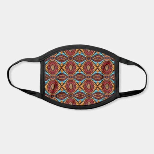 Bright Summer Orange Red Blue Black Tribal Pattern Face Mask