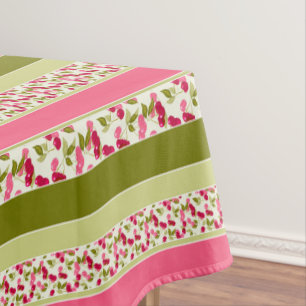 Bright summer pattern of stripes of multi-colored  tablecloth