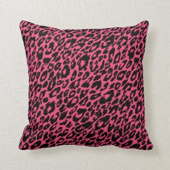 Bright Summer Pink Leopard Throw Pillow by OrganicSaturation at Zazzle