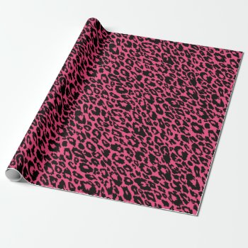 Bright Summer Pink Leopard Wrapping Paper by OrganicSaturation at Zazzle