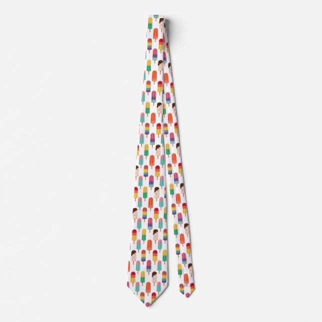 Bright Summer Popsicle Pattern Neck Tie (Front)