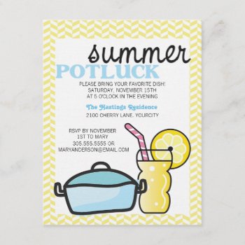 Bright Summer Potluck Invitation by GirlyTemplate at Zazzle