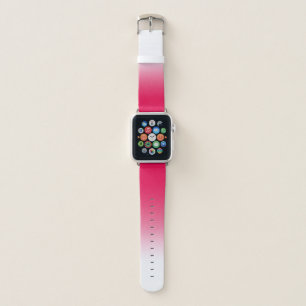 Bright summer red and white gradient ombre apple watch band