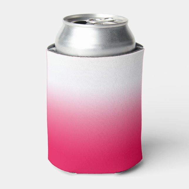 Bright summer red and white gradient ombre can cooler (Can Front)