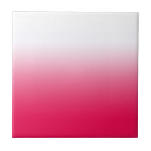 Bright summer red and white gradient ombre ceramic tile