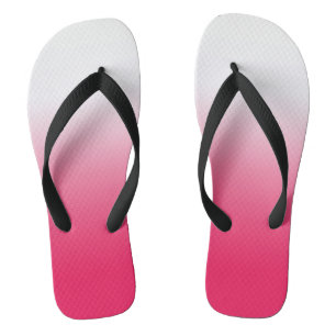Bright summer red and white gradient ombre flip flops